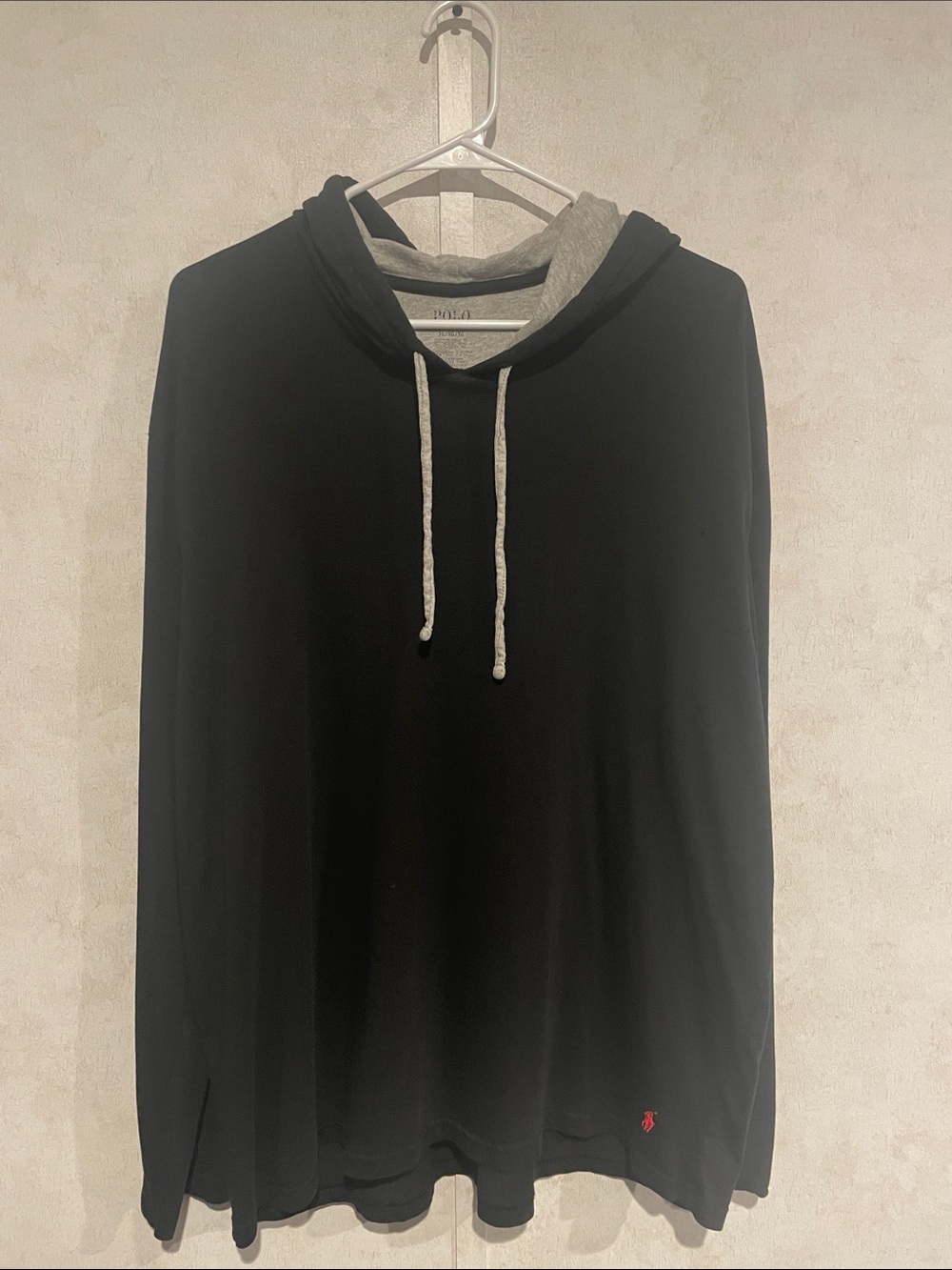 Ralph Lauren Black Hooded Pullover with Gray Lined Hood